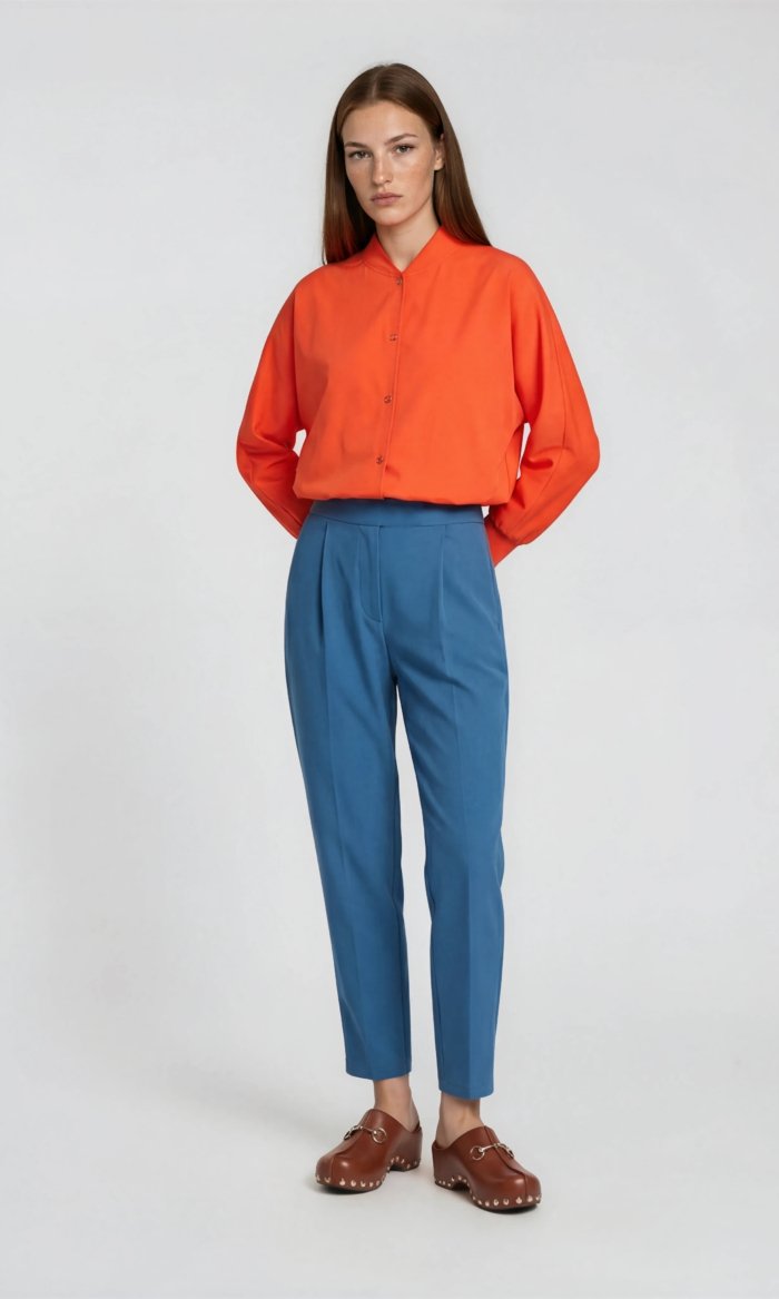 Coole Blouson Bluse - schönste Farbe des Sommers