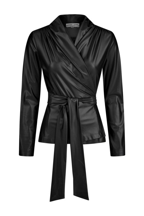 wickelbluse black shiny