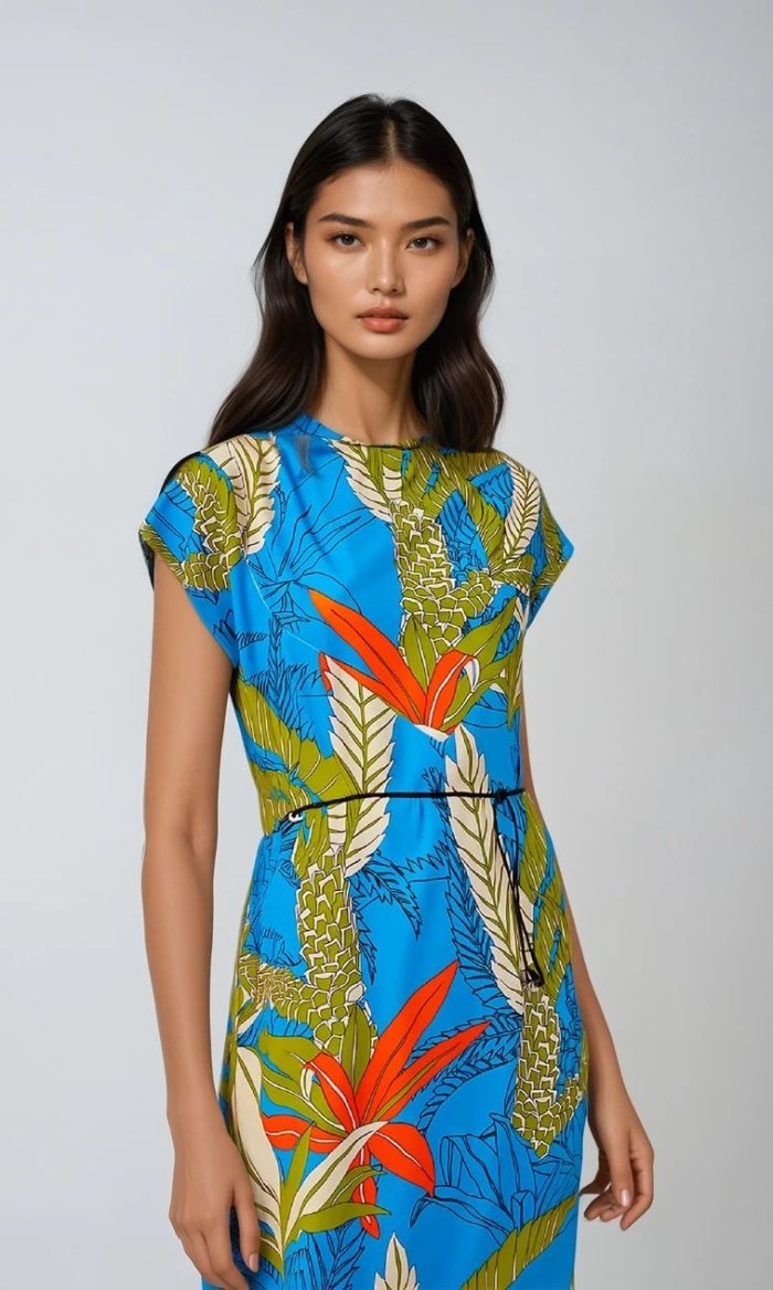 petrol flower dress