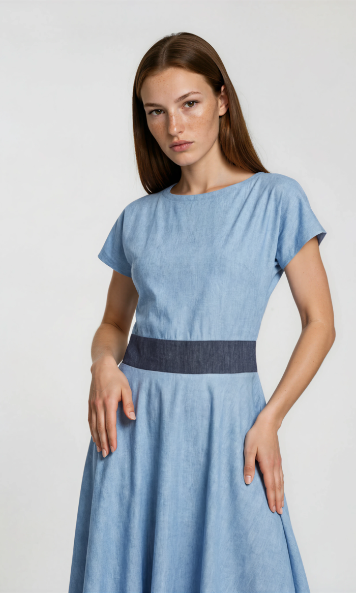 the new denim look dress