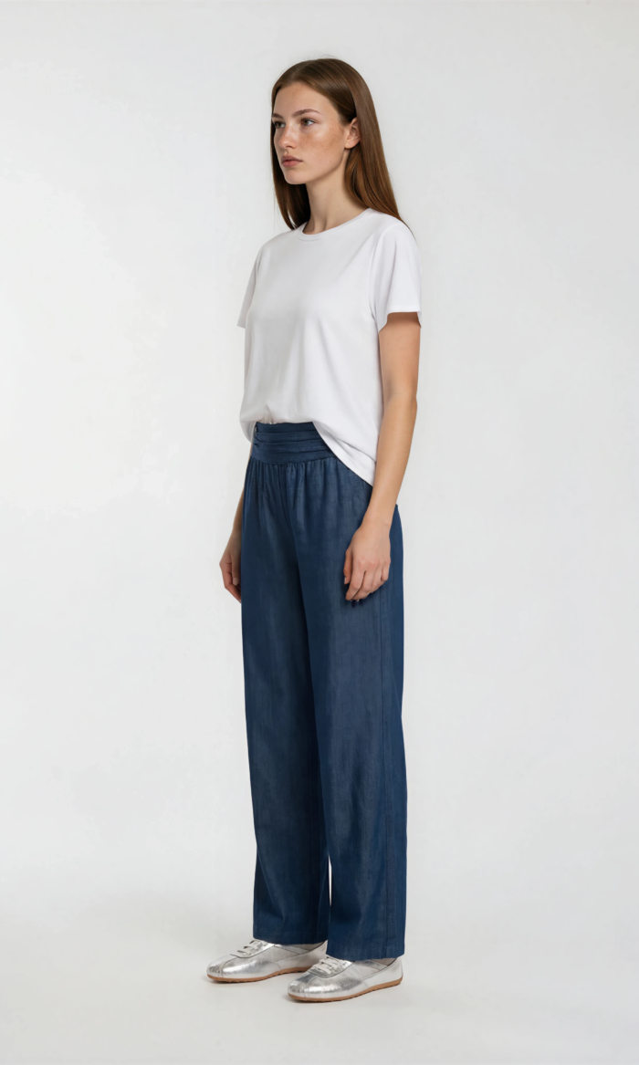 Wide-Leg-Hose - dark denim look