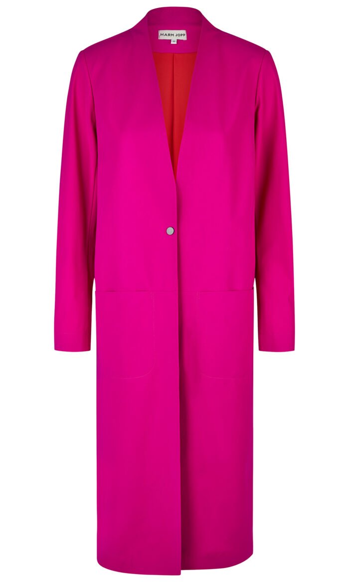 Mantel Lang Fuchsia von Harm Jopp Jerseys — Vorderansicht
