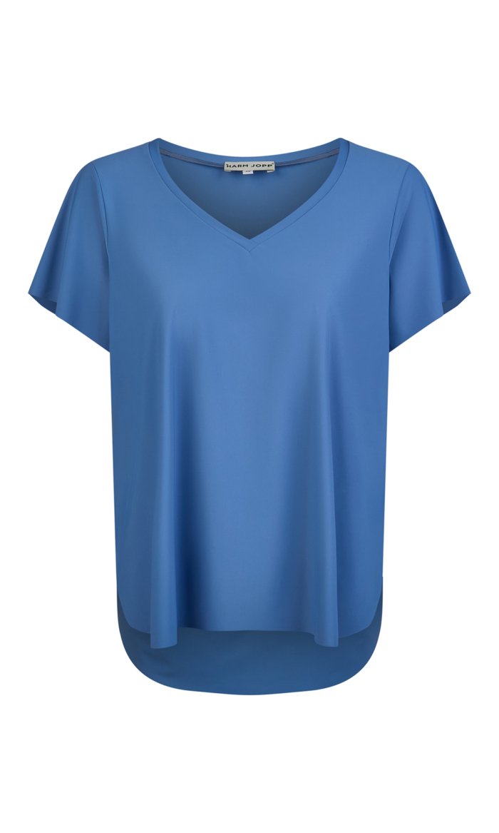 the simple one V neck - capri blau