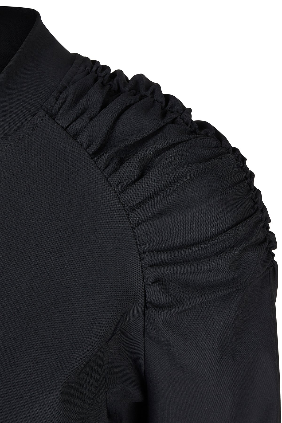 Blouson Jacke mit Schulter-Raffung in Black – Bild 2