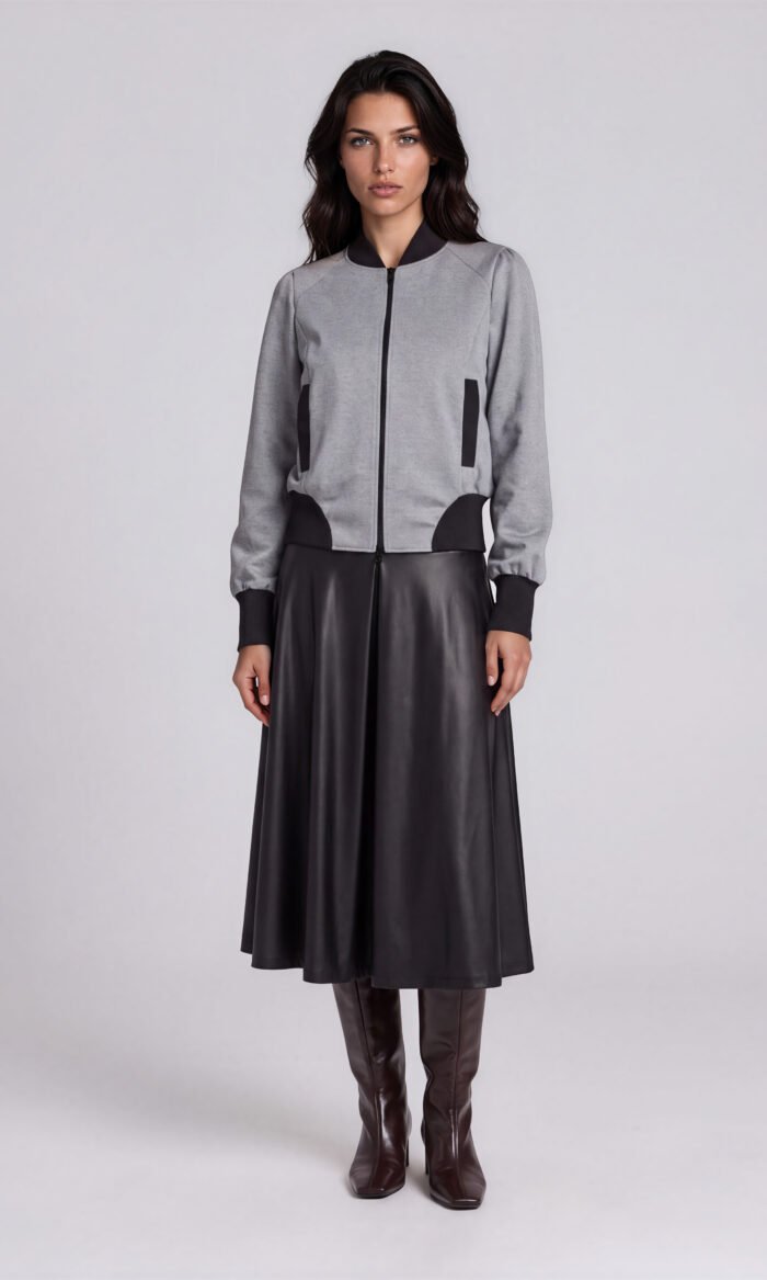 Damen Blouson Elegant Hellgrau