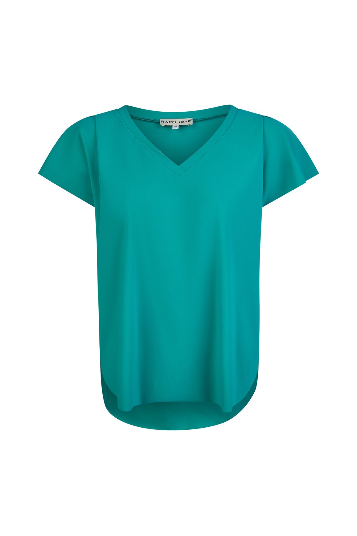 Damen Top V-Ausschnitt Türkisgrün von Harm Jopp Jerseys