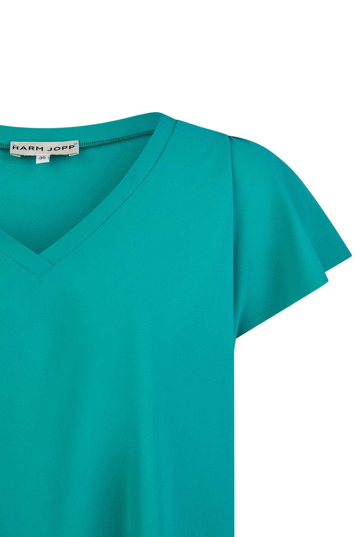 Top Türkisgrün von Harm Jopp Jerseys — Stoffdetail, 72% Polyamid, 28% Elasthan