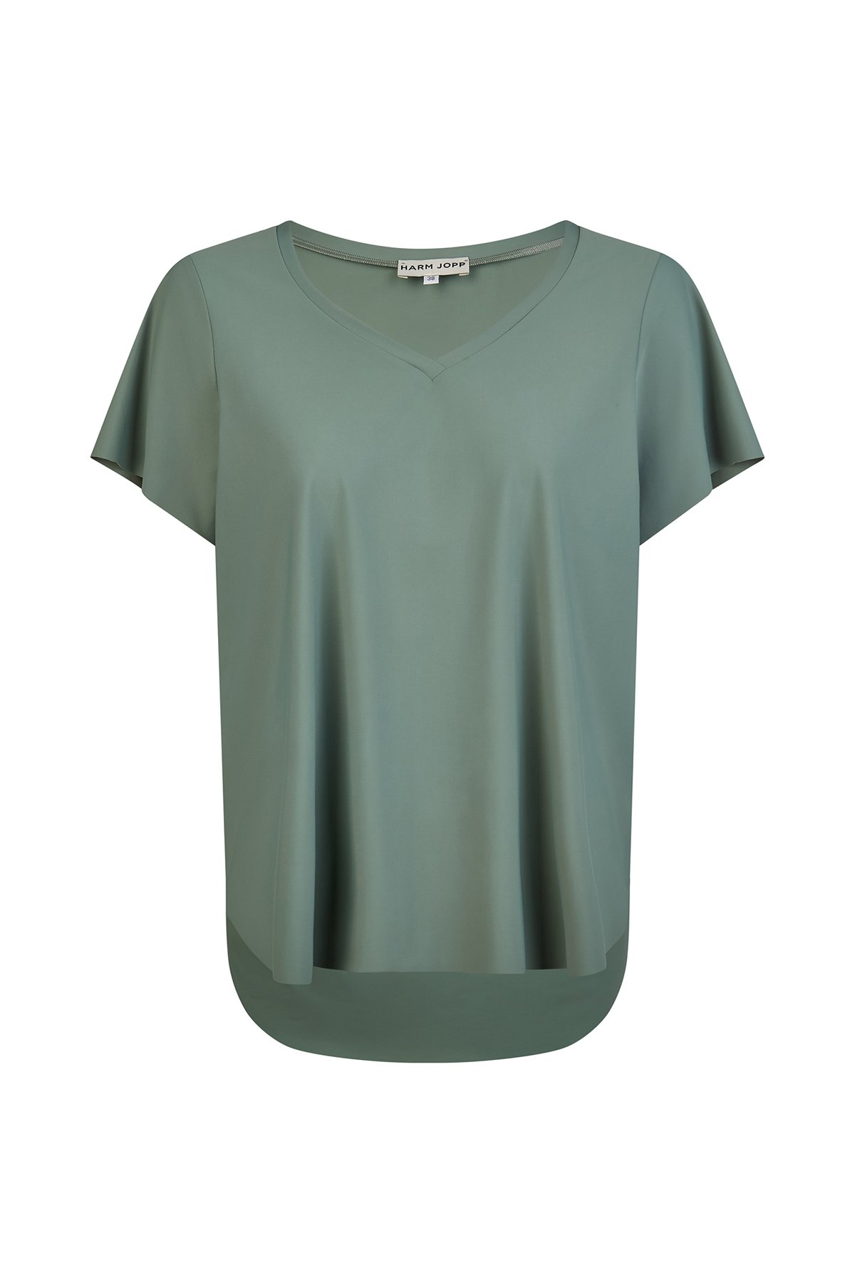 Damen Top V-Ausschnitt Salbei von Harm Jopp Jerseys