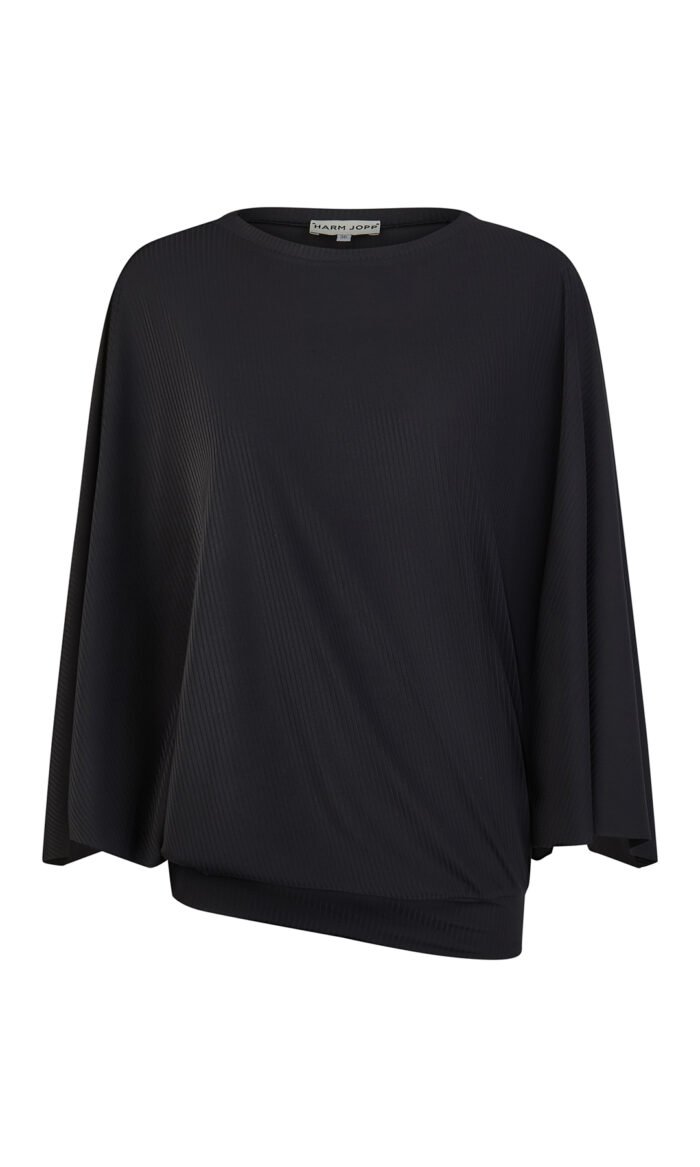 Bluse Softrip Schwarz von Harm Jopp Jerseys — Vorderansicht