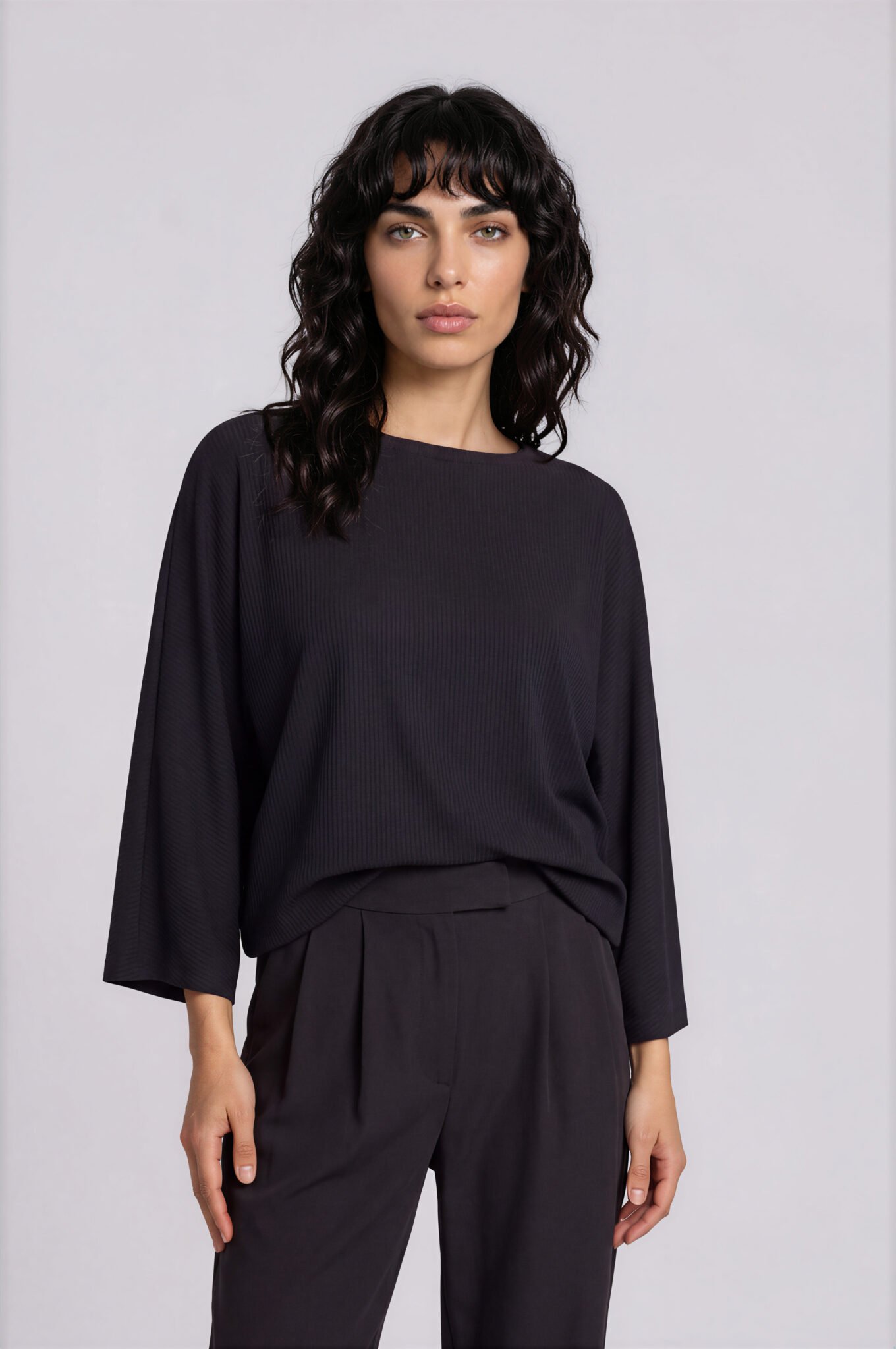 Damen Capebluse Schwarz – Bild 5