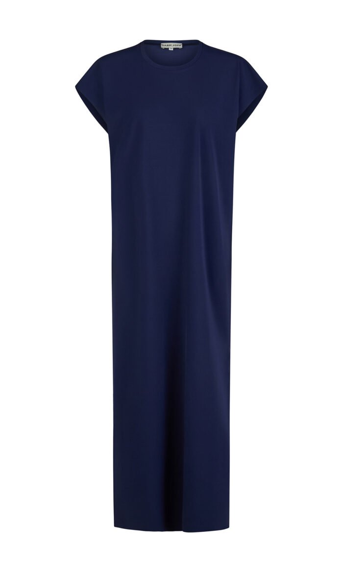 Kleid Ripp Dunkelblau von Harm Jopp Jerseys — Vorderansicht