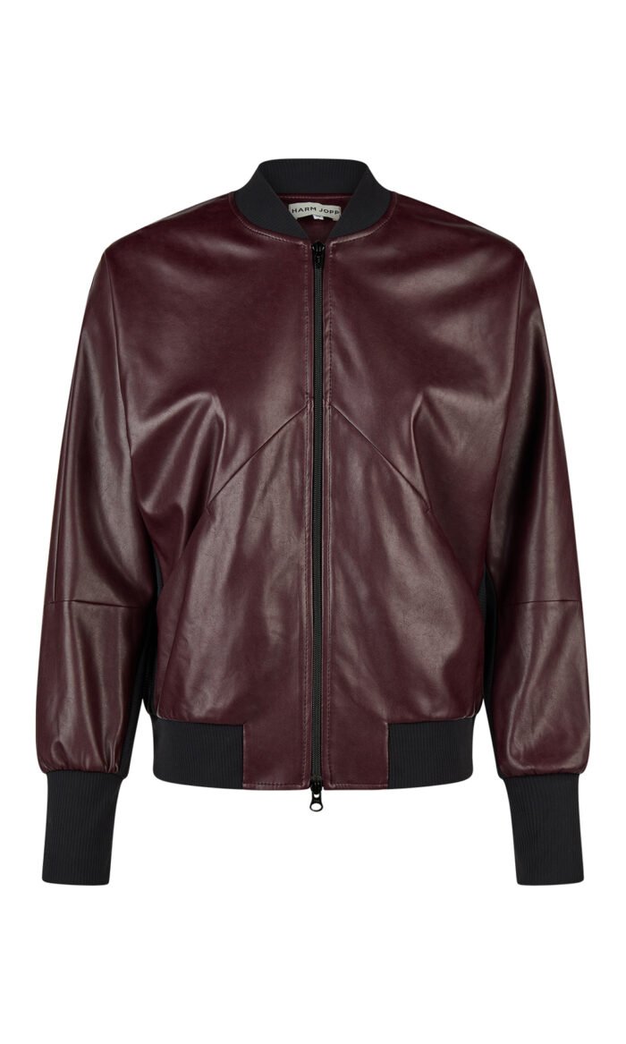 Blouson Kunstleder Weinrot von Harm Jopp Jerseys — Vorderansicht