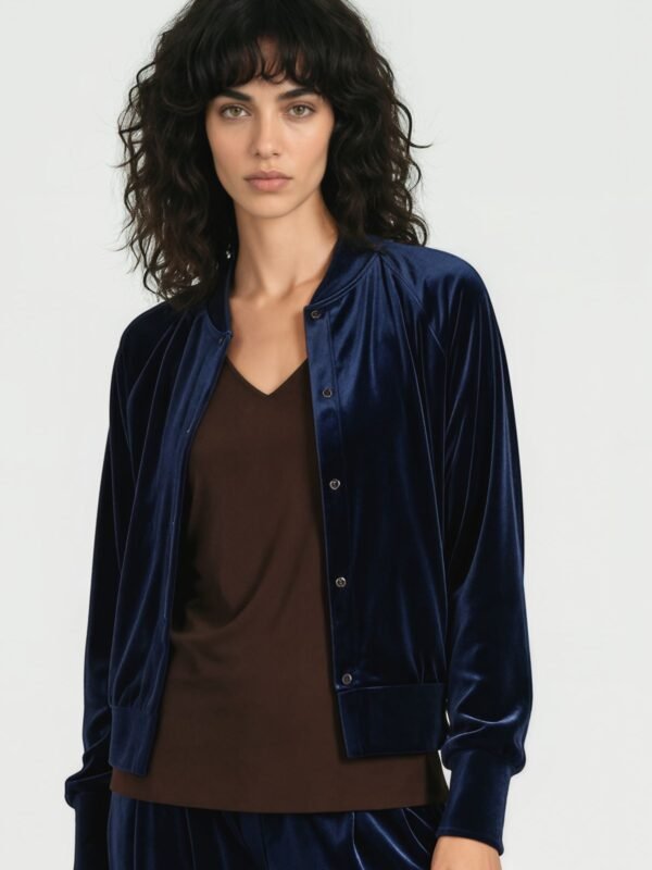 Damen Samtjacke Blau