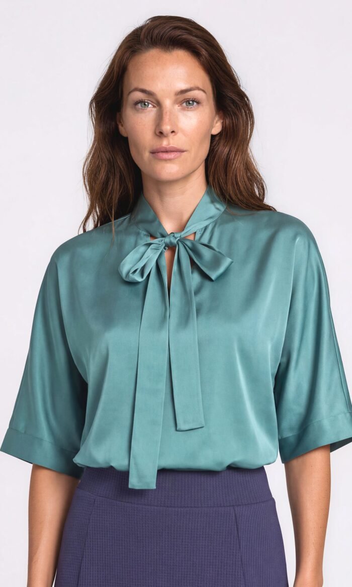 Damen Bluse Schluppe new smaragd grün