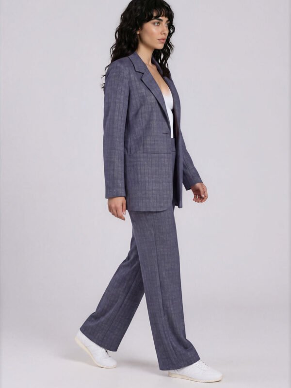 Damen Karierter Blazer Marine