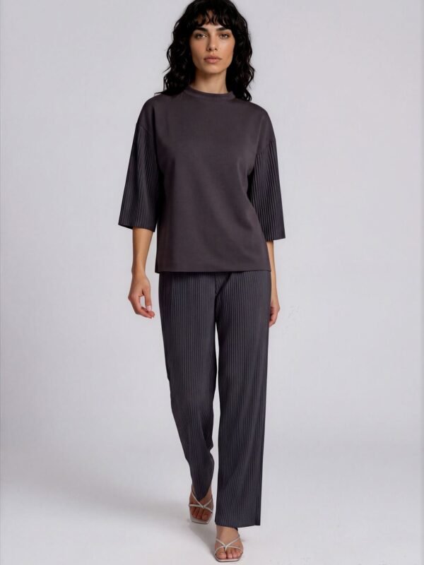 Damen Plisseeshirt Schwarz