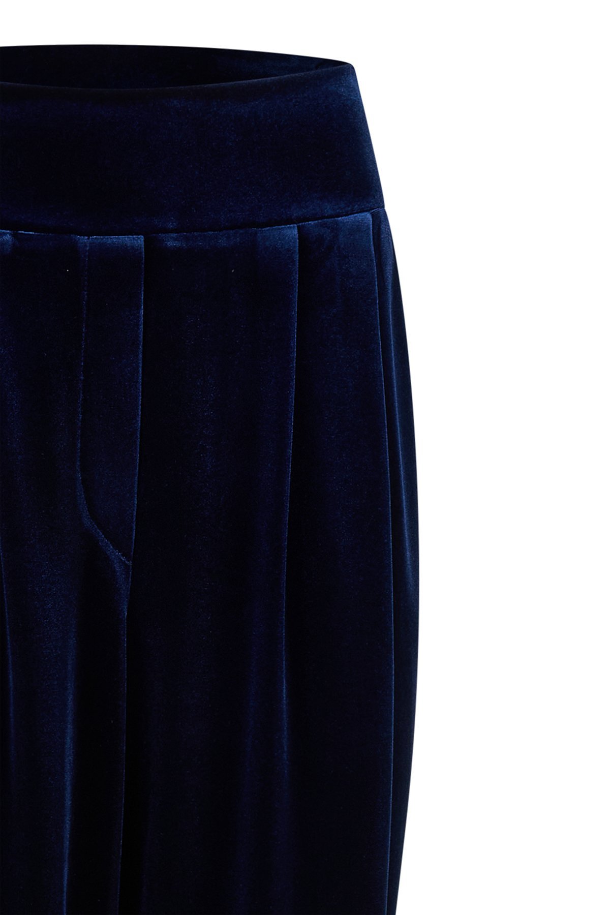Hose Samt Dunkelblau von Harm Jopp Jerseys — Stoffdetail, 95% Polyester, 5% Elasthan