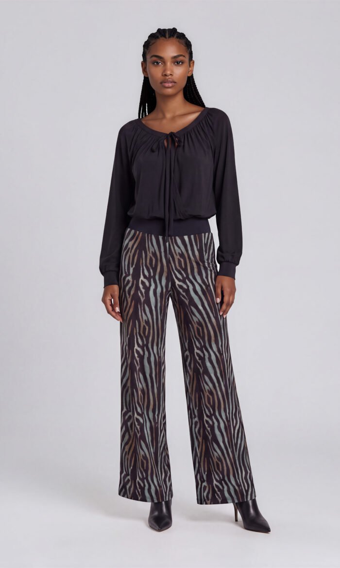 Damen Pullover mit Schleife Schwarz