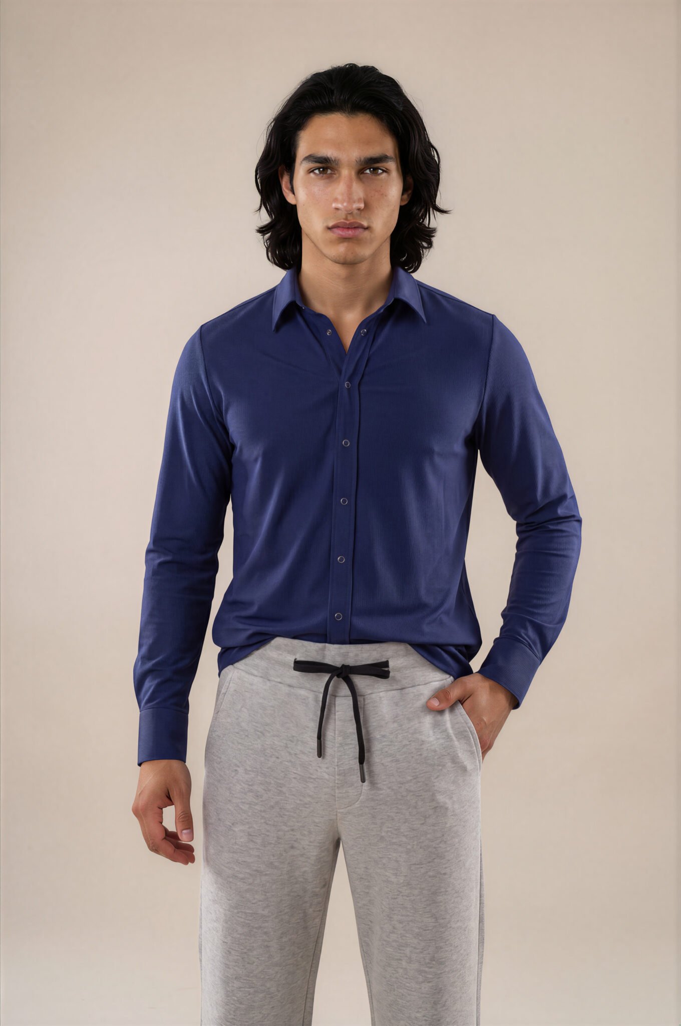 Herren Jerseyhemd Rip Dunkelblau