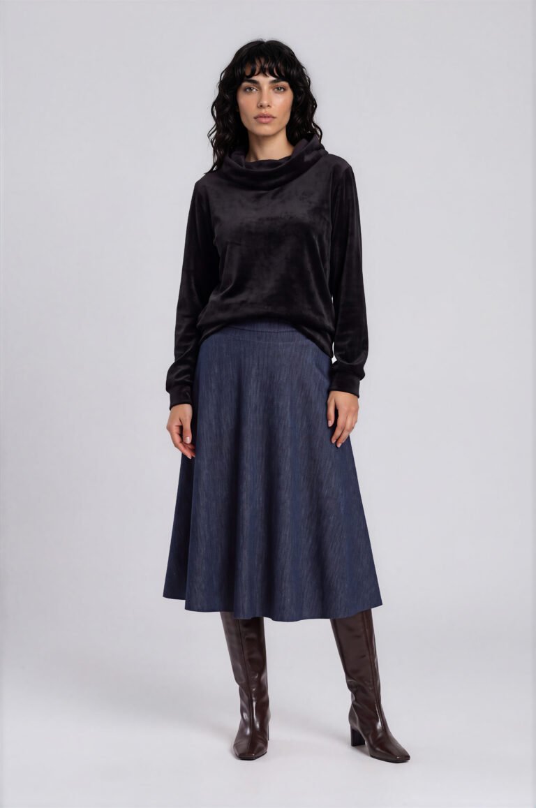 Rock mit hohem Bund Jeansoptik von Harm Jopp Jerseys — am Model
