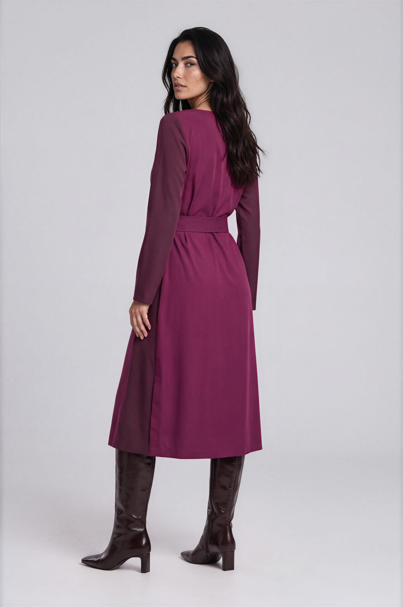 Damen Kleid Festlich Weinrot – Bild 4
