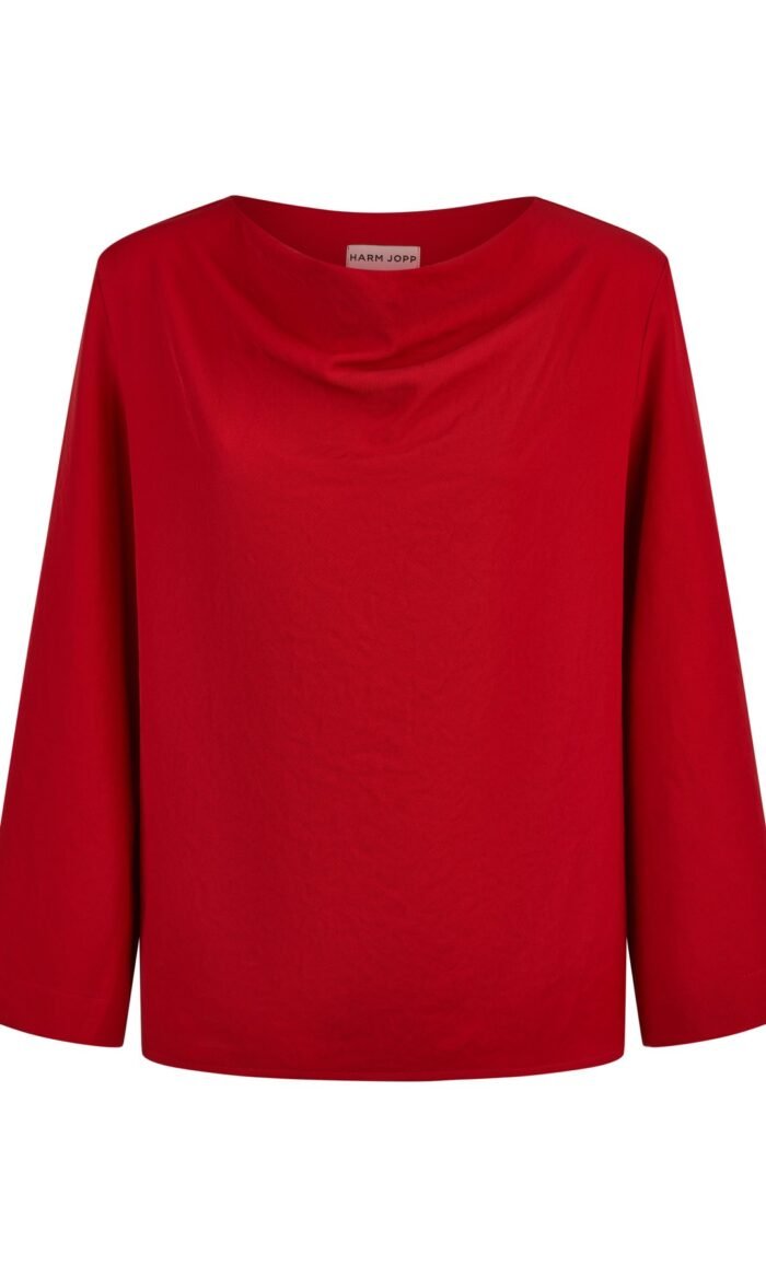 Bluse Wasserfallausschnitt Rot von Harm Jopp Jerseys