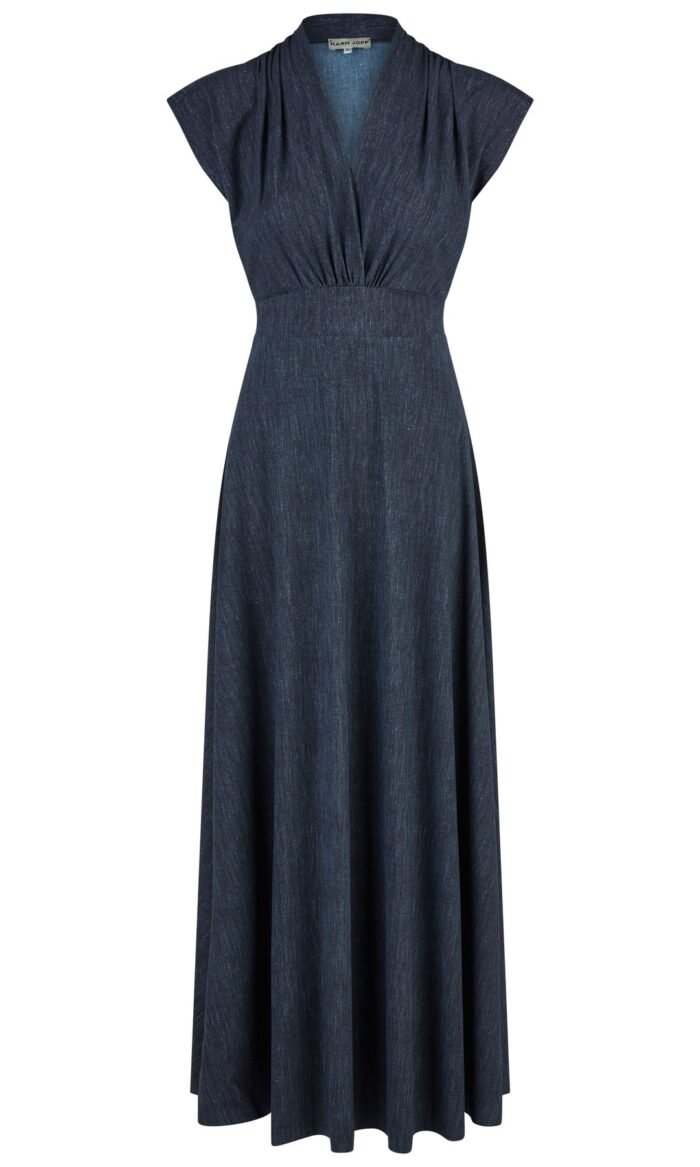 Abendkleid Lang Jeansoptik von Harm Jopp Jerseys — Vorderansicht