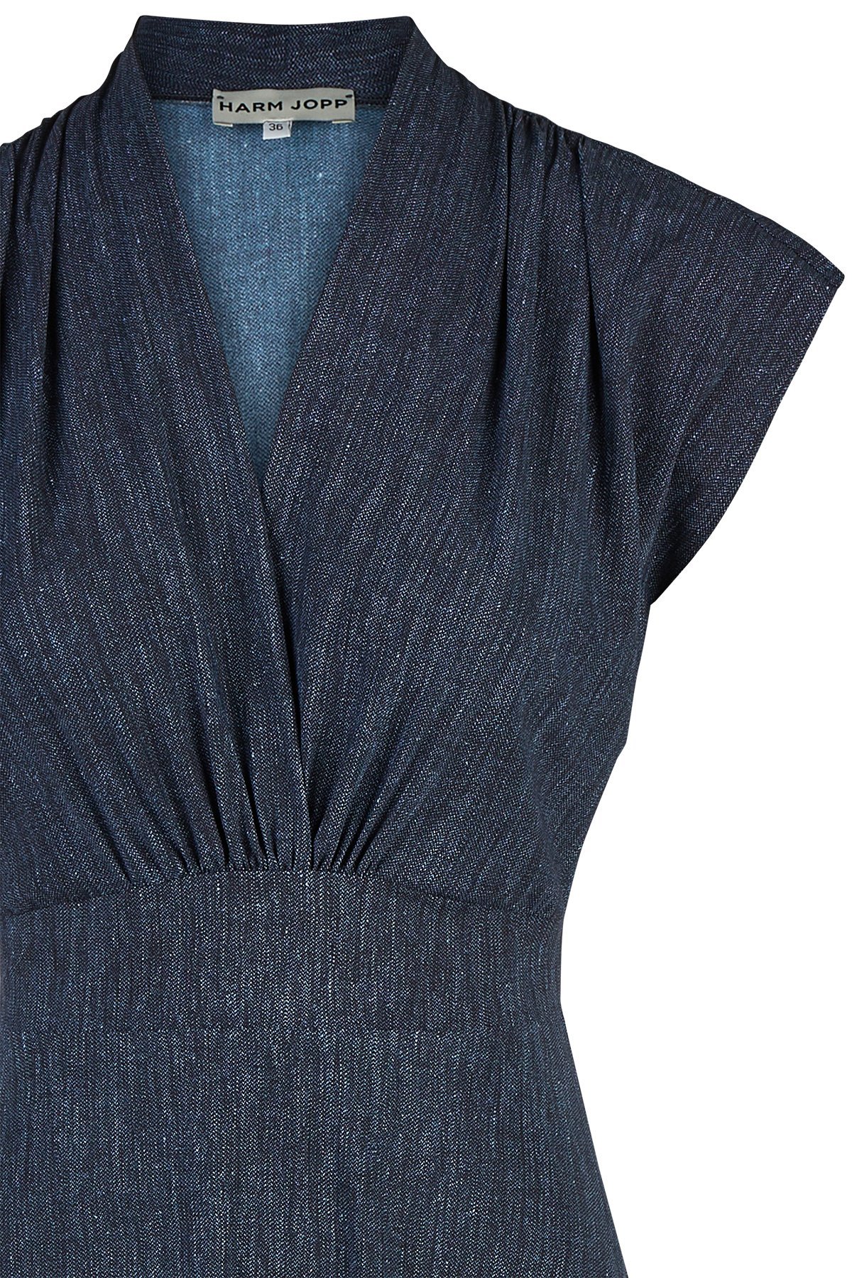 Abendkleid Lang Jeansoptik von Harm Jopp Jerseys — Stoffdetail, 72% Polyamid, 28% Elasthan