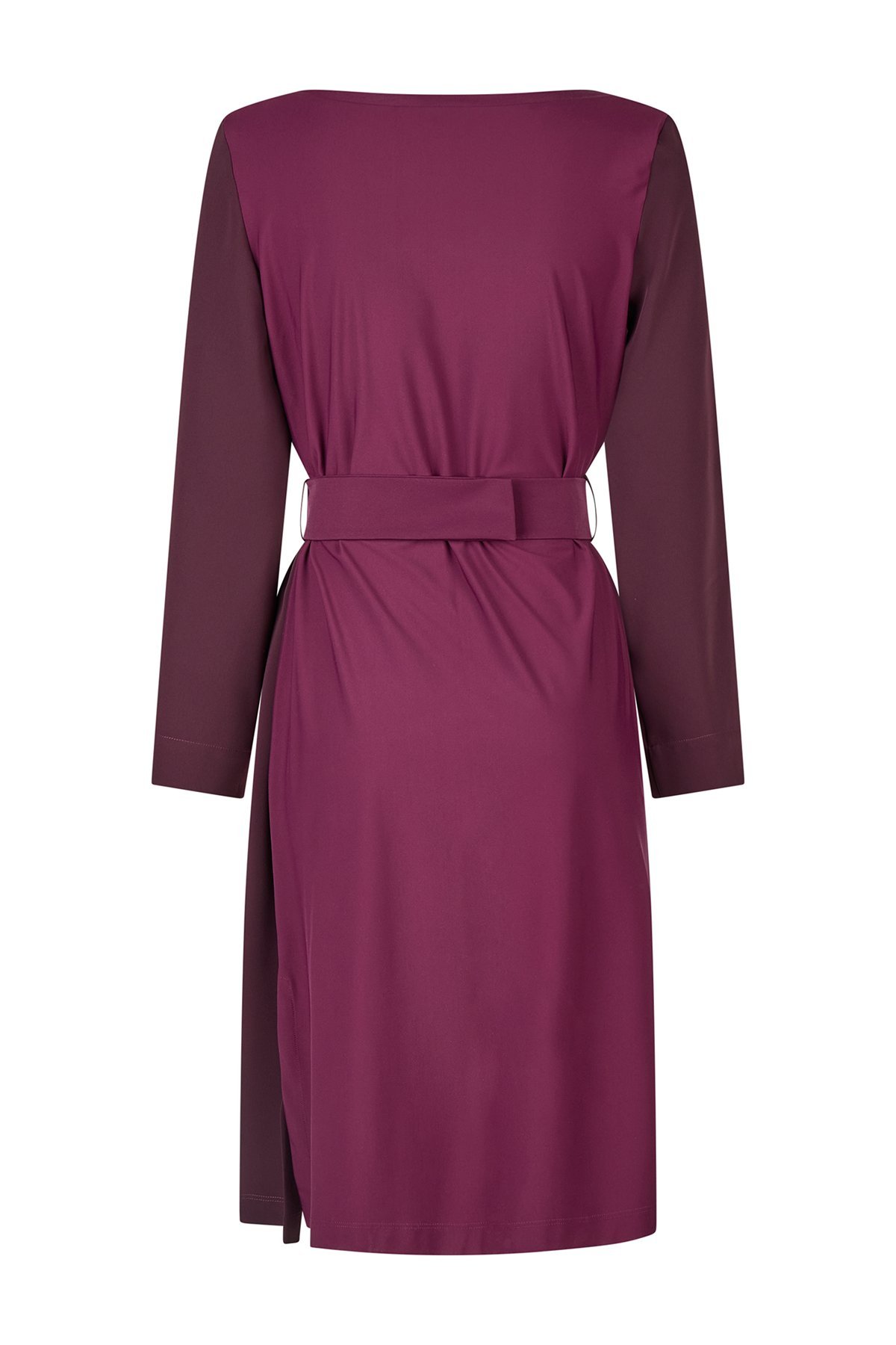 Kleid Epoque Weinrot von Harm Jopp Jerseys — Stoffdetail, 100% Polyester