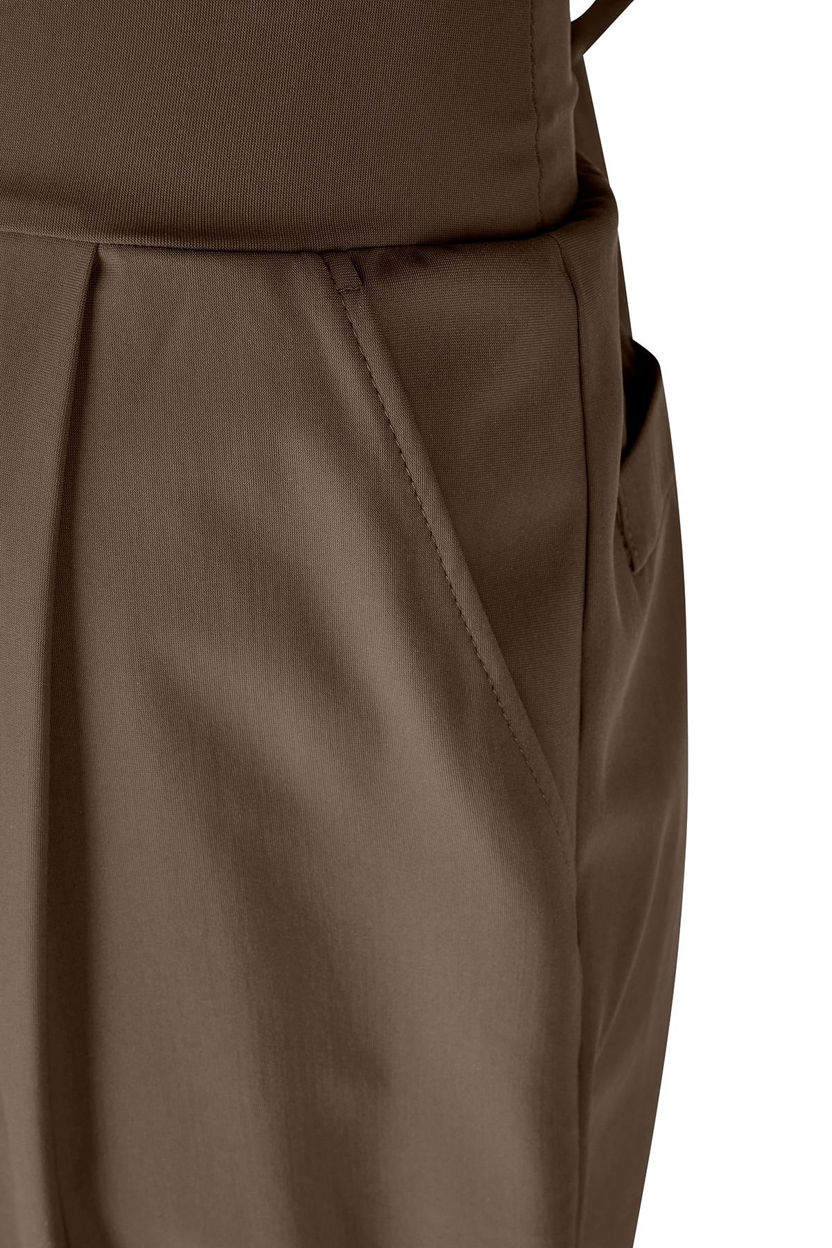 Damen Bundfaltenhose Braun – Bild 4