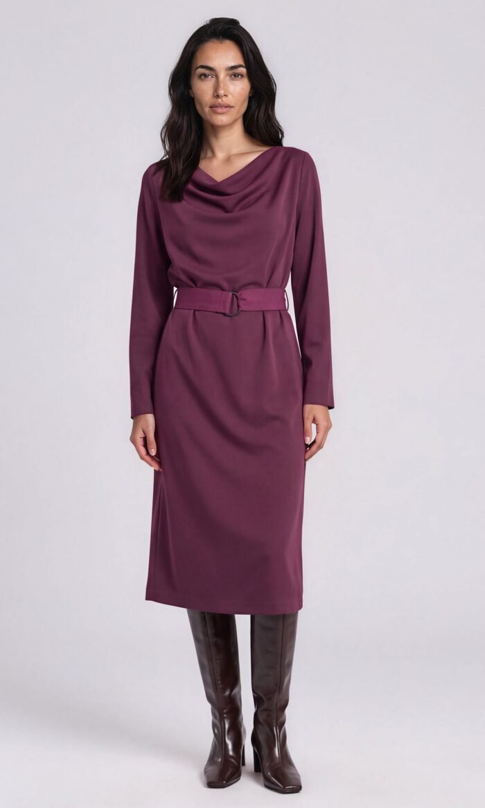 Damen Kleid Festlich Weinrot
