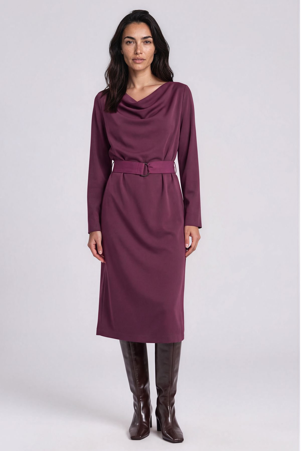 Damen Kleid Festlich Weinrot