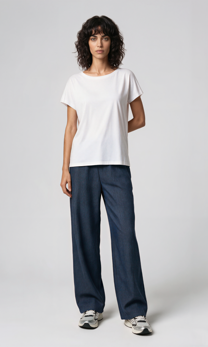 Damen Weite Hose Jeansoptik